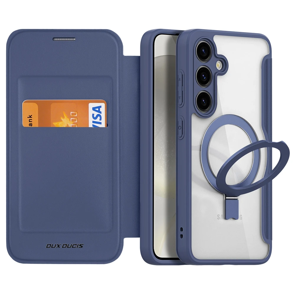 Dux Ducis Skin X Pro magnetic ring/su stoveliu Samsung S24 Plus - dėklas telefonui mėlynos spalvos