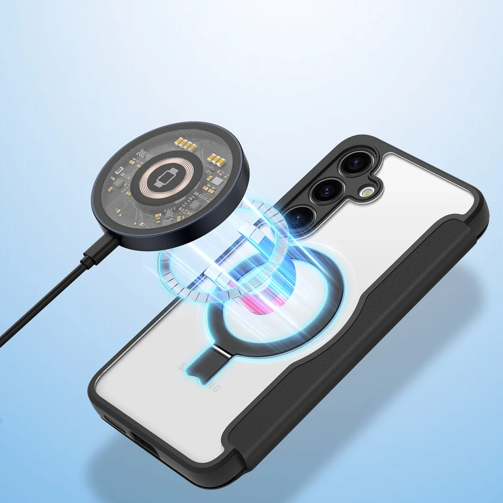 Dux Ducis Skin X Pro magnetic ring / stand Samsung S24 - dėklas telefonui juodos spalvos