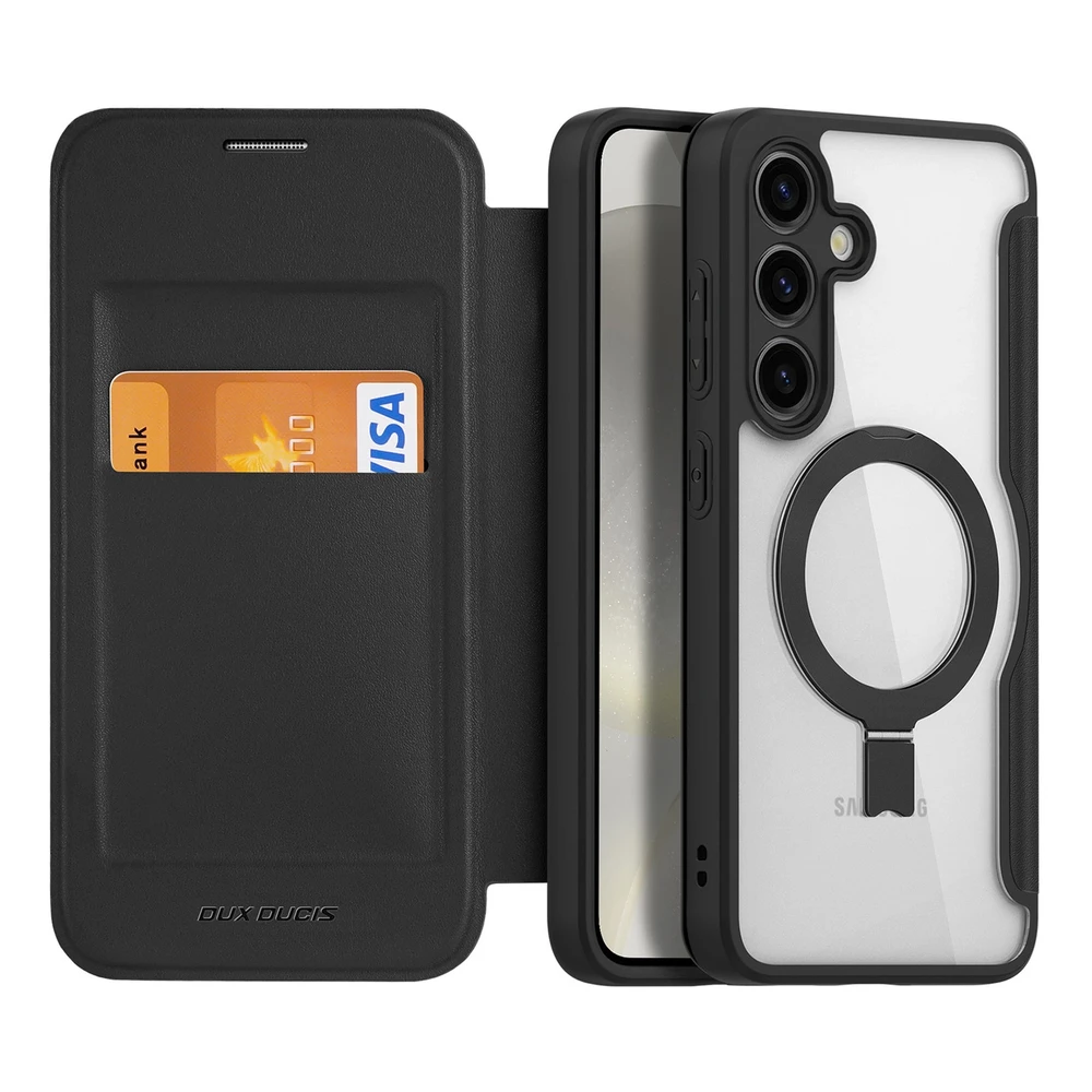 Dux Ducis Skin X Pro magnetic ring / stand Samsung S24 - dėklas telefonui juodos spalvos