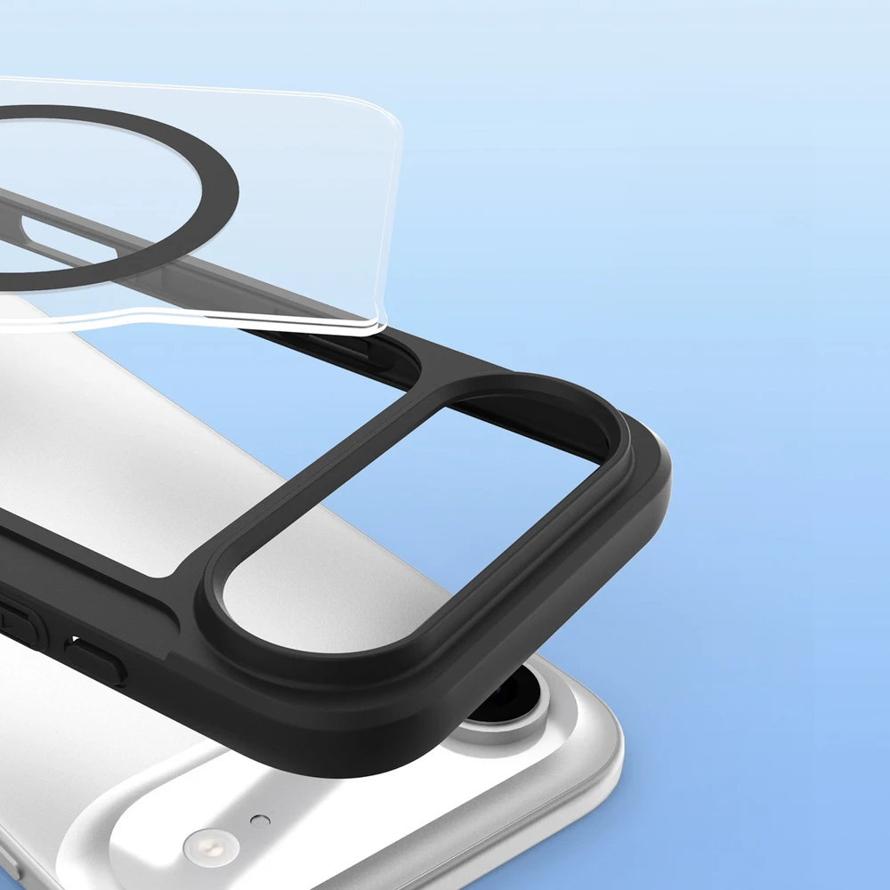 Dux Ducis Skin X Pro Apple iPhone 17 Air dėklas su Wallet, MagSafe Compatible – juodos spalvos