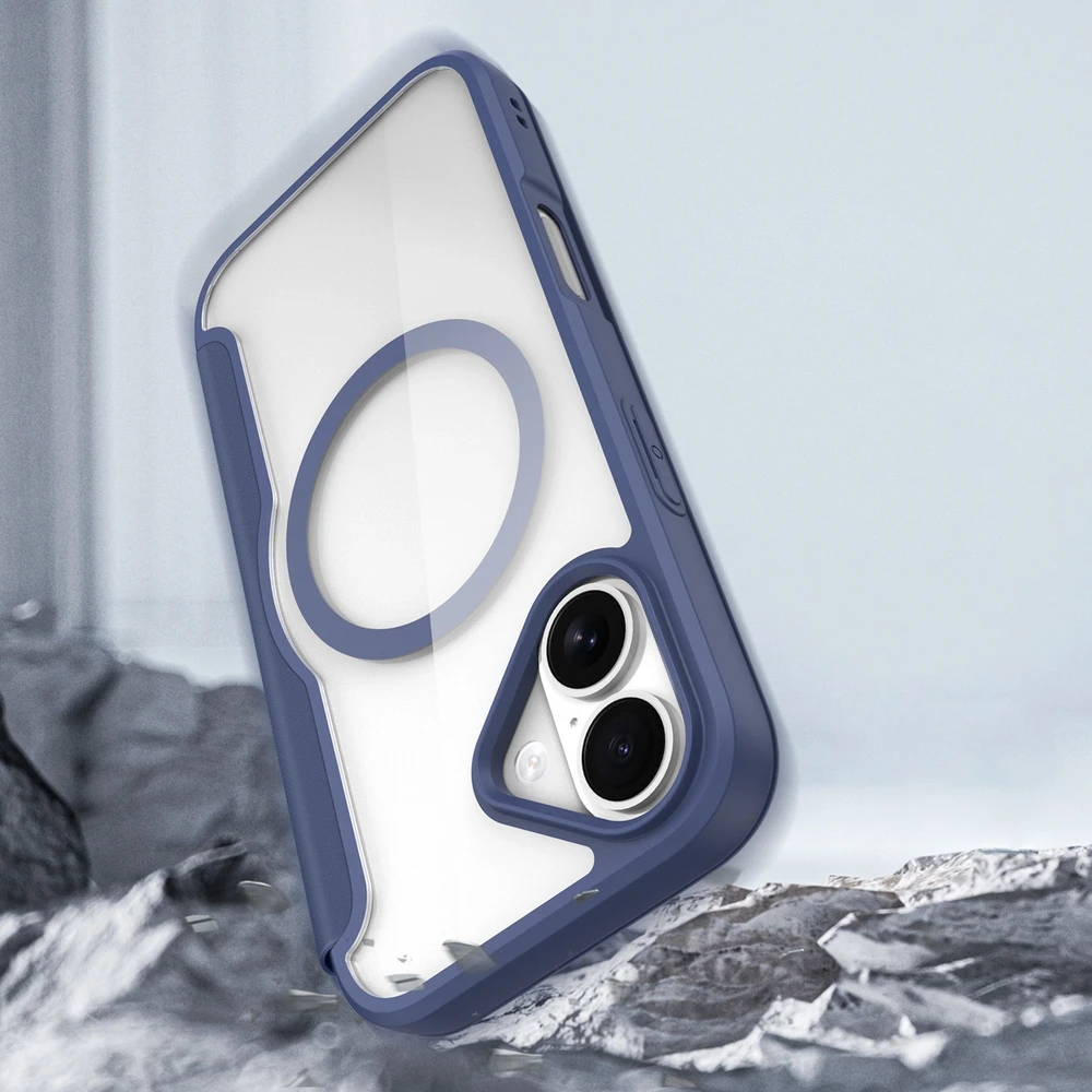 Dux Ducis Skin X Pro Apple iPhone 17 Air dėklas su MagSafe and Wallet – mėlynos spalvos