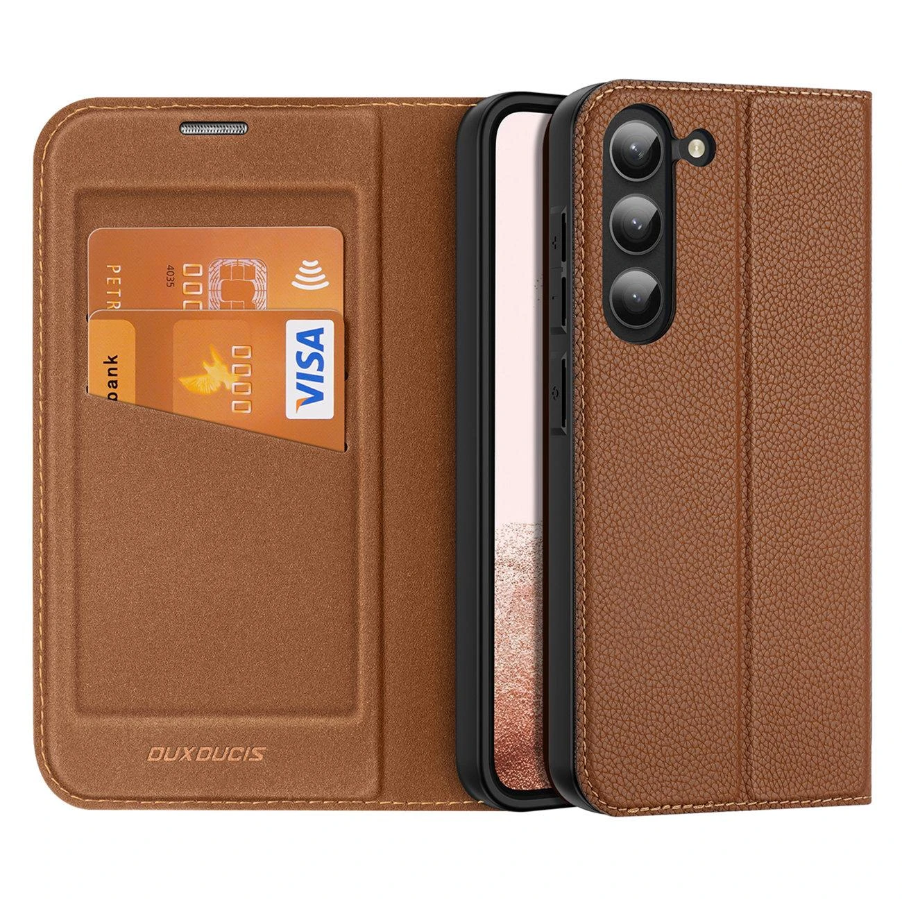 Dux Ducis Skin X2 dėklas skirtas Samsung Galaxy S23+, rudas