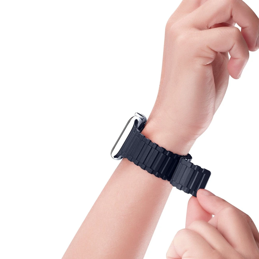 Dux Ducis apyrankė (Armor Version) Apple Watch SE strap, 9, 8, 7, 6, 5, 4, 3, 2, 1 (41, 40, 38 mm) silikoninis magnetic mėlynos spalvos