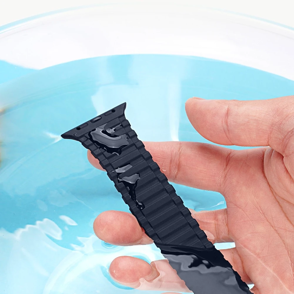 Dux Ducis apyrankė (Armor Version) Apple Watch SE strap, 9, 8, 7, 6, 5, 4, 3, 2, 1 (41, 40, 38 mm) silikoninis magnetic mėlynos spalvos
