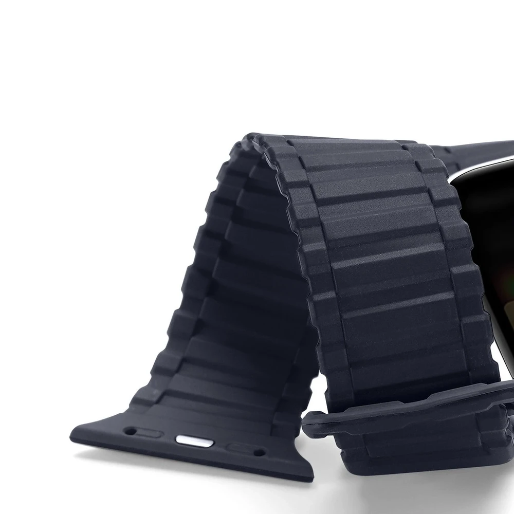 Dux Ducis apyrankė (Armor Version) Apple Watch SE strap, 9, 8, 7, 6, 5, 4, 3, 2, 1 (41, 40, 38 mm) silikoninis magnetic mėlynos spalvos