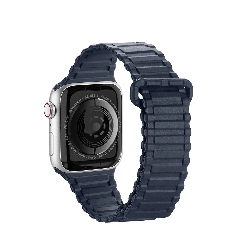 Dux Ducis apyrankė (Armor Version) Apple Watch SE strap, 9, 8, 7, 6, 5, 4, 3, 2, 1 (41, 40, 38 mm) silikoninis magnetic mėlynos spalvos