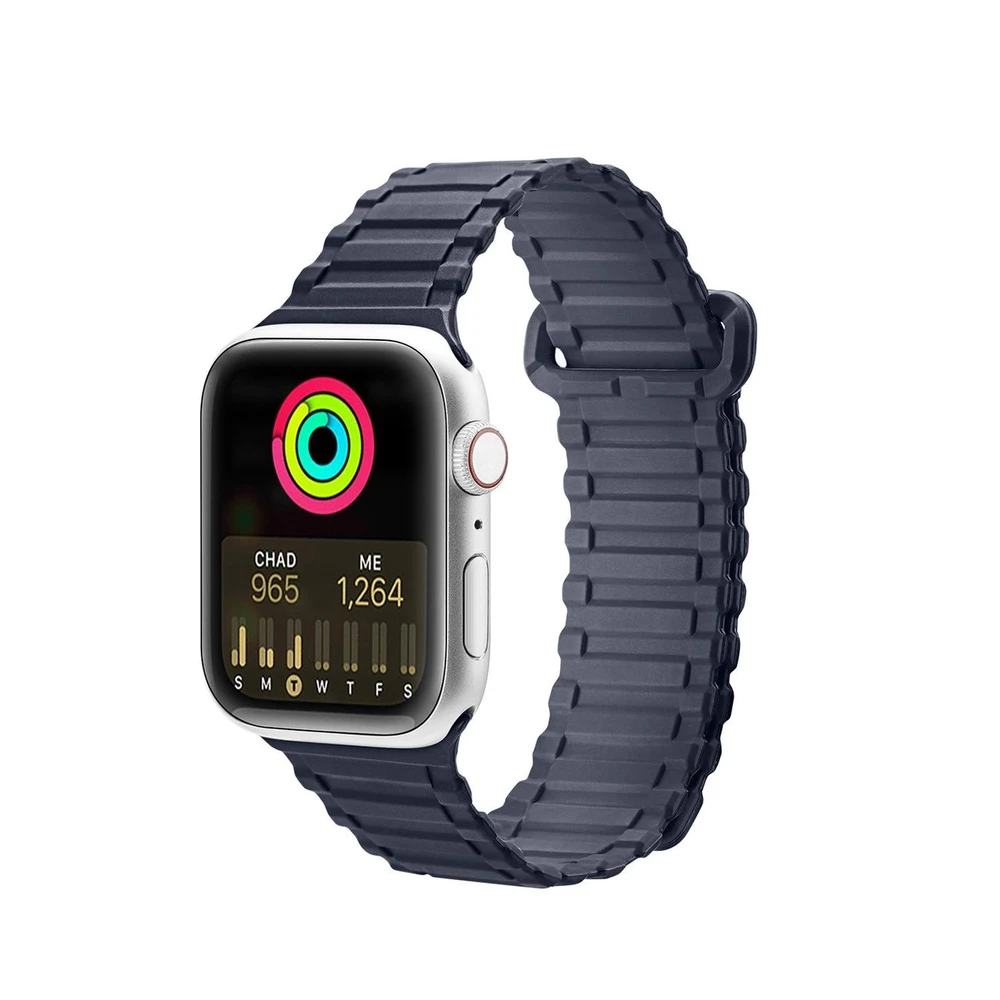 Dux Ducis apyrankė (Armor Version) Apple Watch Ultra, SE, 9, 8, 7, 6, 5, 4, 3, 2, 1 (49, 45, 44, 42 mm) silikoninis Magnetic mėlynos spalvos