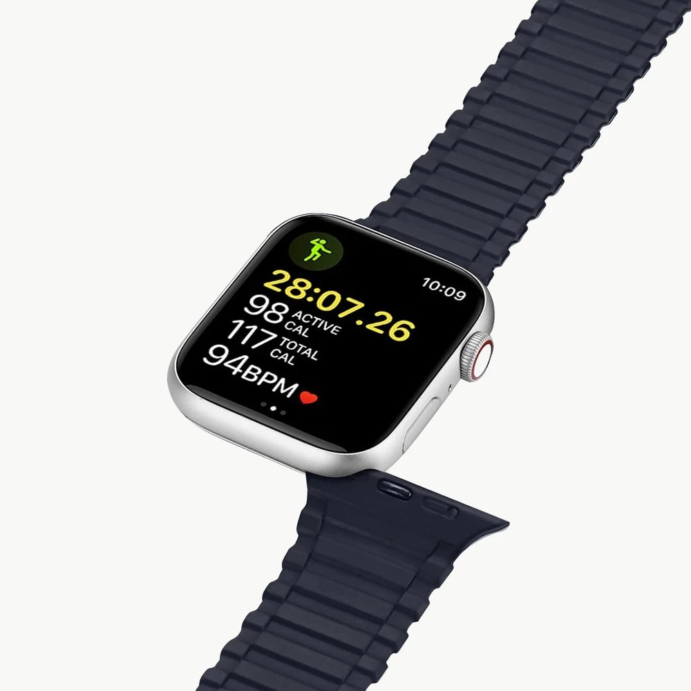 Dux Ducis apyrankė (Armor Version) Apple Watch Ultra, SE, 9, 8, 7, 6, 5, 4, 3, 2, 1 (49, 45, 44, 42 mm) silikoninis Magnetic mėlynos spalvos