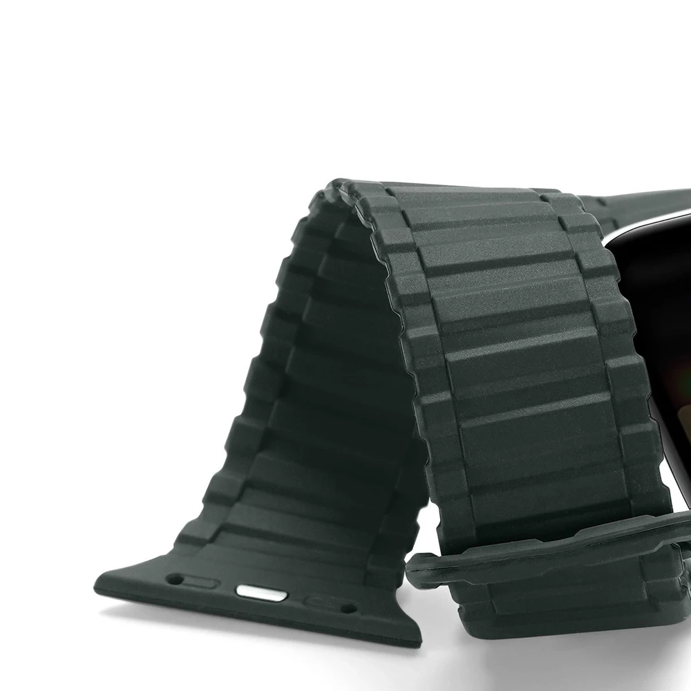 Dux Ducis apyrankė (Armor Version) Apple Watch Ultra, SE, 9, 8, 7, 6, 5, 4, 3, 2, 1 (49, 45, 44, 42 mm) silikoninis magnetic žalios spalvos