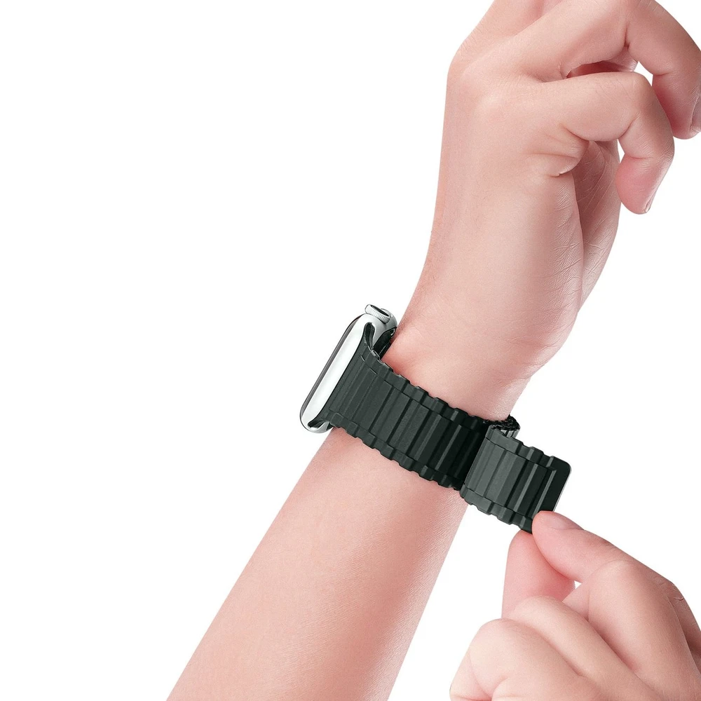 Dux Ducis apyrankė (Armor Version) Apple Watch Ultra, SE, 9, 8, 7, 6, 5, 4, 3, 2, 1 (49, 45, 44, 42 mm) silikoninis magnetic žalios spalvos