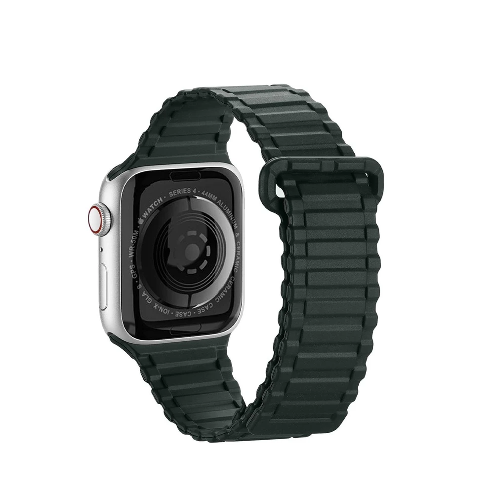 Dux Ducis apyrankė (Armor Version) Apple Watch Ultra, SE, 9, 8, 7, 6, 5, 4, 3, 2, 1 (49, 45, 44, 42 mm) silikoninis magnetic žalios spalvos