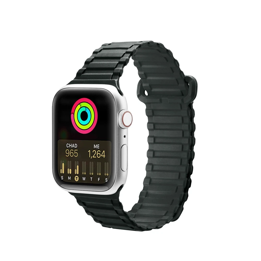 Dux Ducis apyrankė (Armor Version) Apple Watch Ultra, SE, 9, 8, 7, 6, 5, 4, 3, 2, 1 (49, 45, 44, 42 mm) silikoninis magnetic žalios spalvos
