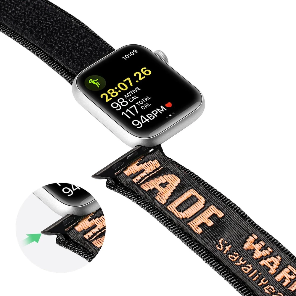 Dux Ducis apyrankė (Outdoor Version) Apple Watch Ultra apyrankė, SE, 9, 8, 7, 6, 5, 4, 3, 2, 1 (49, 45, 44, 42 mm) Nylon juodos ir oranžinės spalvos