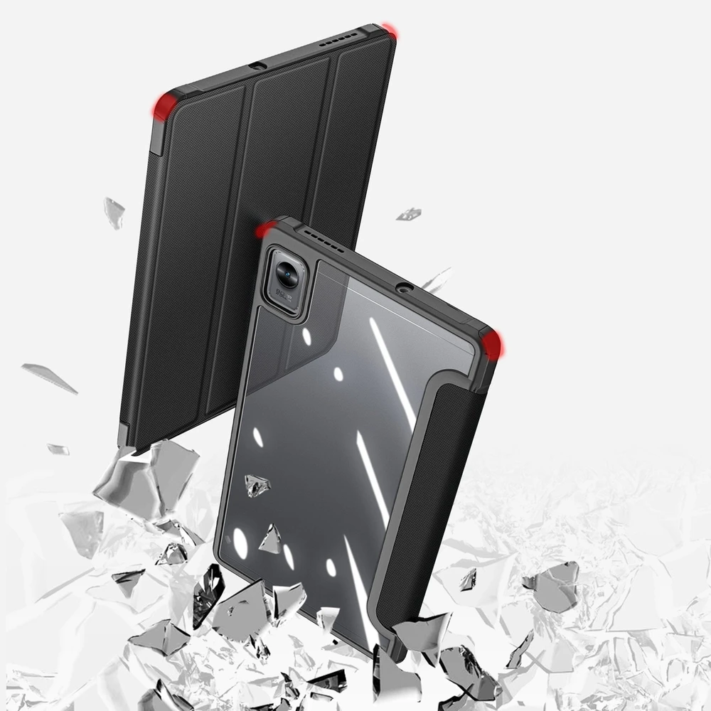 Dux Ducis Toby Armored Flip Smart dėklas planšetiniam kompiuteriui Realme Pad Mini juodos spalvos