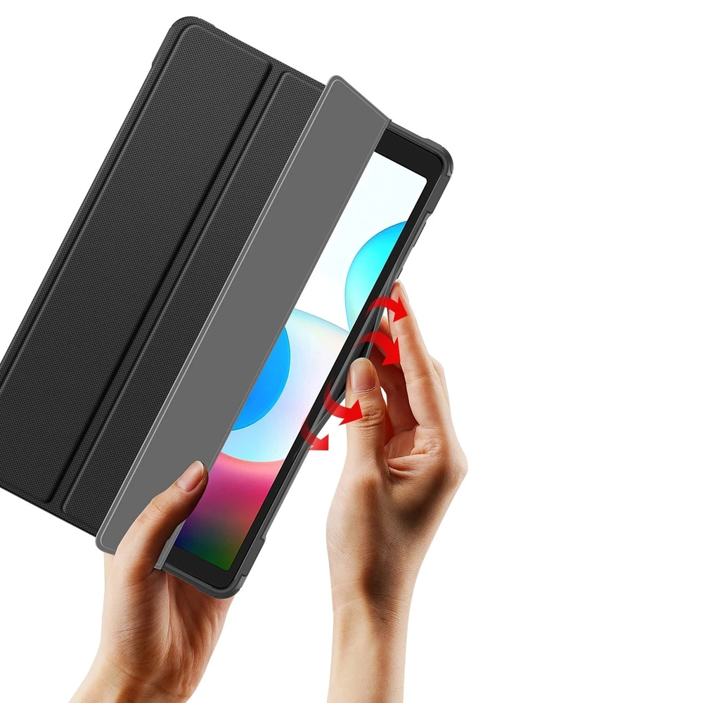 Dux Ducis Toby Armored Flip Smart dėklas planšetiniam kompiuteriui Realme Pad Mini juodos spalvos