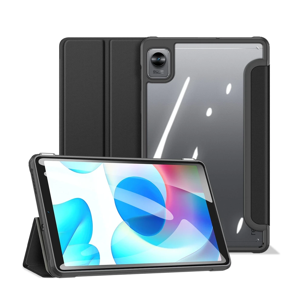 Dux Ducis Toby Armored Flip Smart dėklas planšetiniam kompiuteriui Realme Pad Mini juodos spalvos