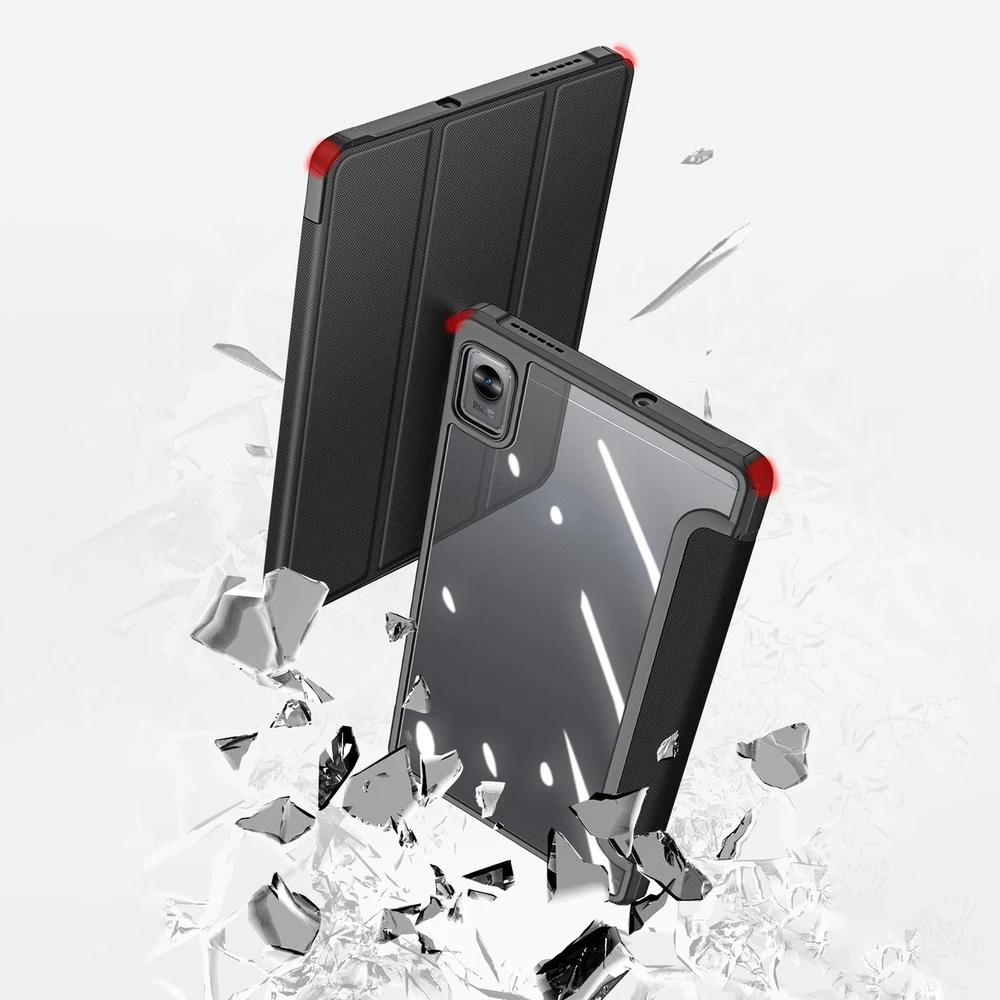 Dux Ducis Toby Armored Flip Smart dėklas planšetiniam kompiuteriui Realme Pad Mini juodos spalvos