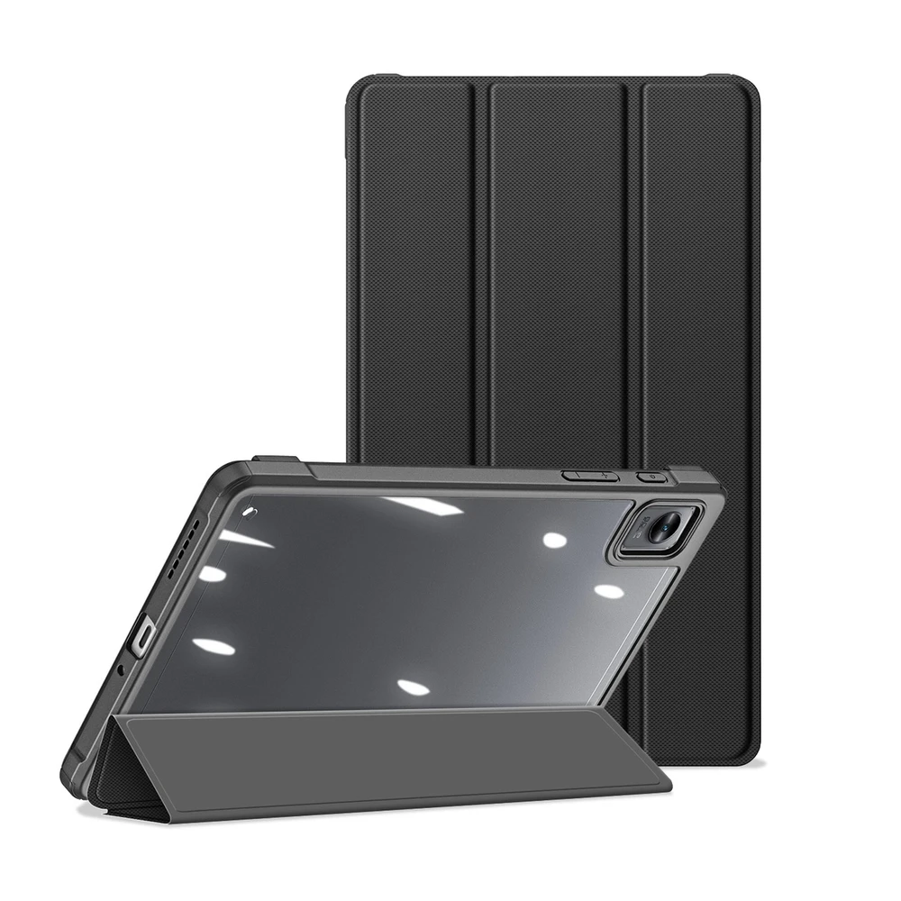 Dux Ducis Toby Armored Flip Smart dėklas planšetiniam kompiuteriui Realme Pad Mini juodos spalvos