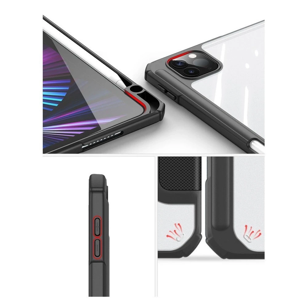Dux Ducis Toby Armored Flip Smart iPad Air 2020/2022 Apple Pieštukas Holder Rožinė