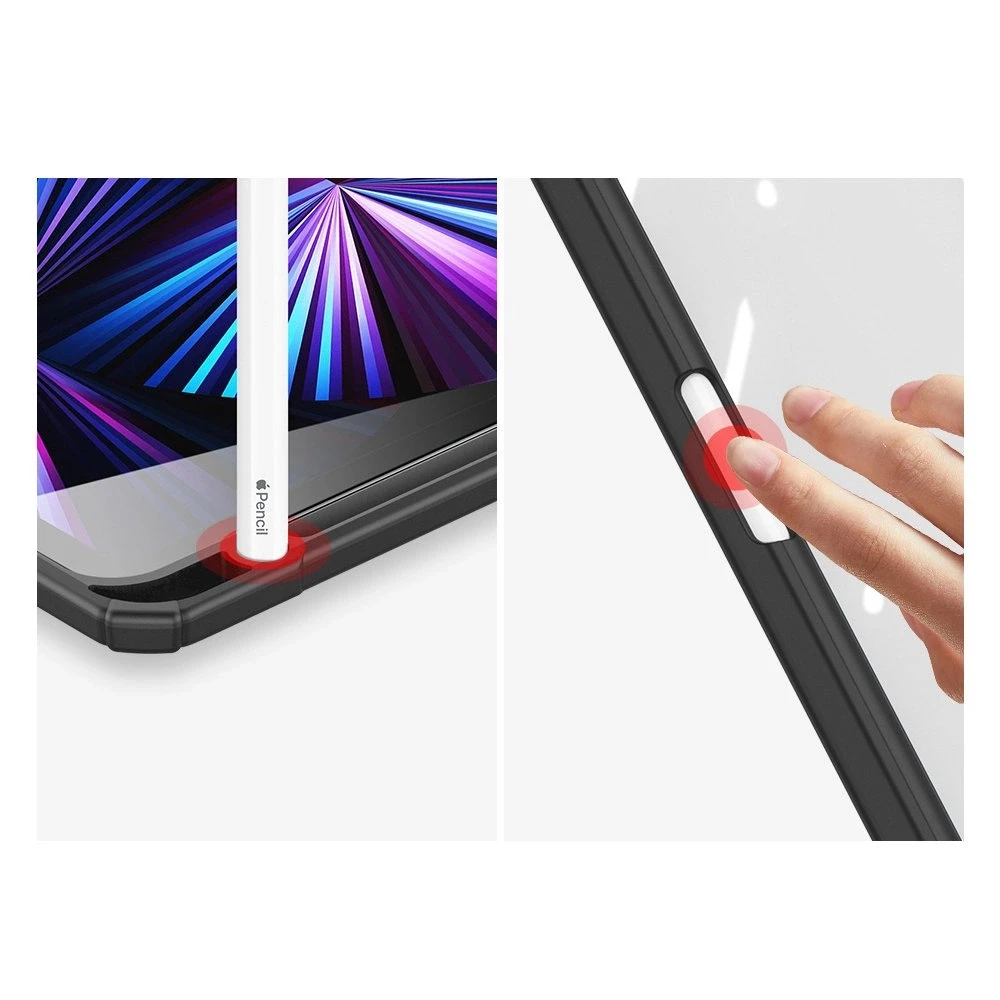Dux Ducis Toby Armored Flip Smart iPad Air 2020/2022 Apple Pieštukas Holder Rožinė