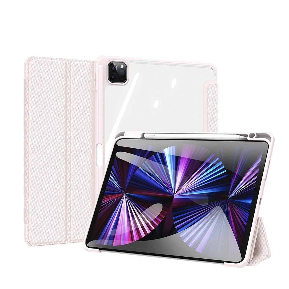 Dux Ducis Toby Armored Flip Smart iPad Air 2020/2022 Apple Pieštukas Holder Rožinė