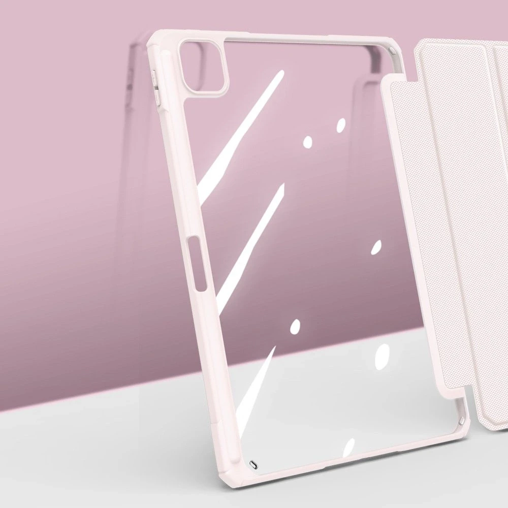Dux Ducis Toby Armored Flip Smart iPad Air 2020/2022 Apple Pieštukas Holder Rožinė