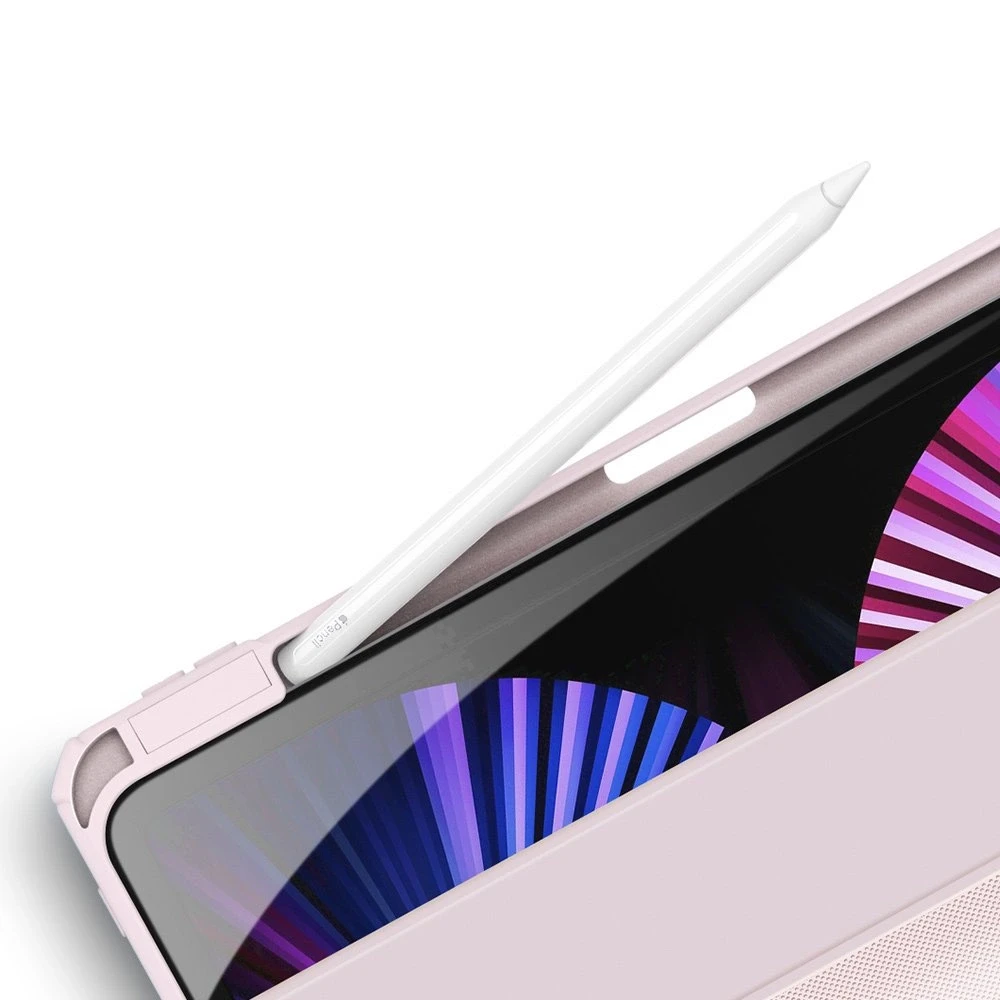 Dux Ducis Toby Armored Flip Smart iPad Air 2020/2022 Apple Pieštukas Holder Rožinė