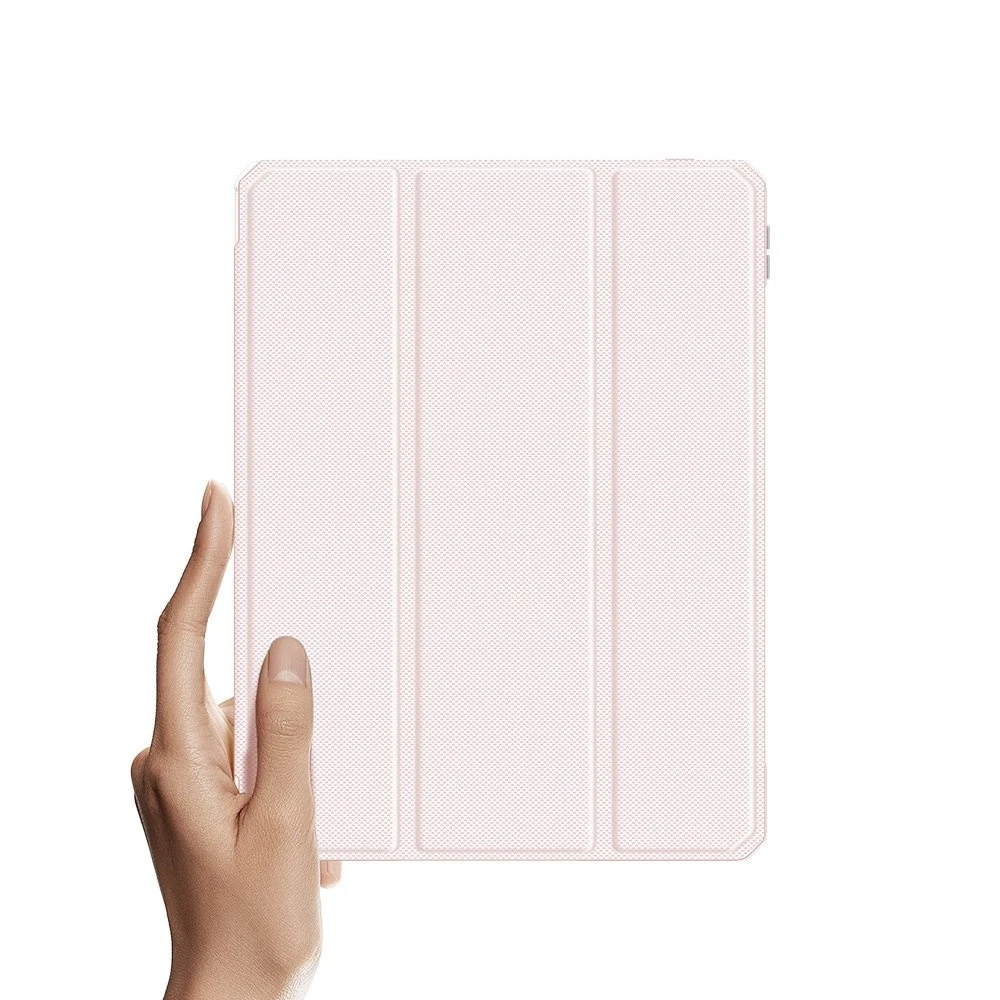 Dux Ducis Toby Armored Flip Smart iPad Air 2020/2022 Apple Pieštukas Holder Rožinė