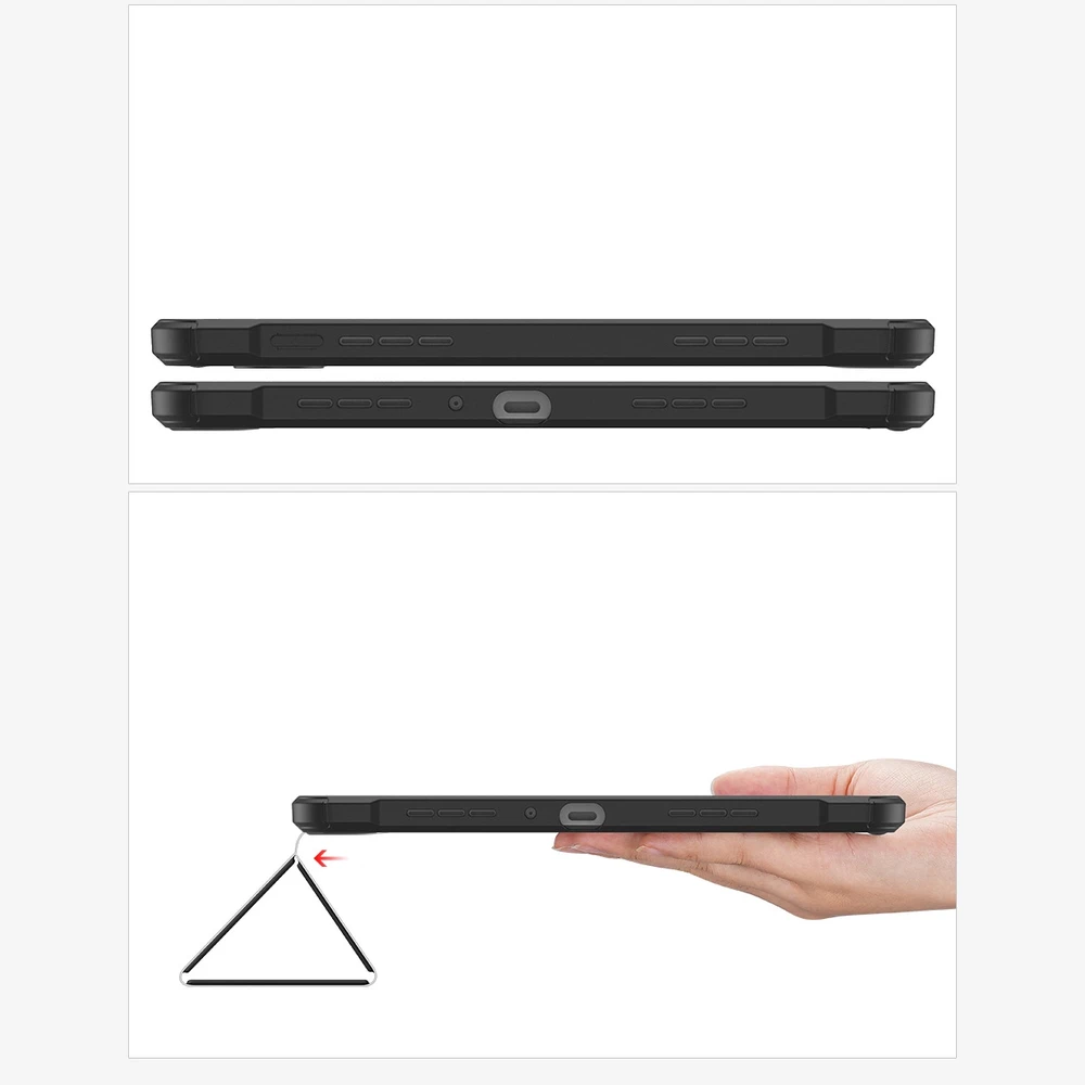 Dux Ducis Toby Armored Flip Smart Oppo Pad with Stylus Holder dėklas planšetiniam kompiuteriui juodos spalvos
