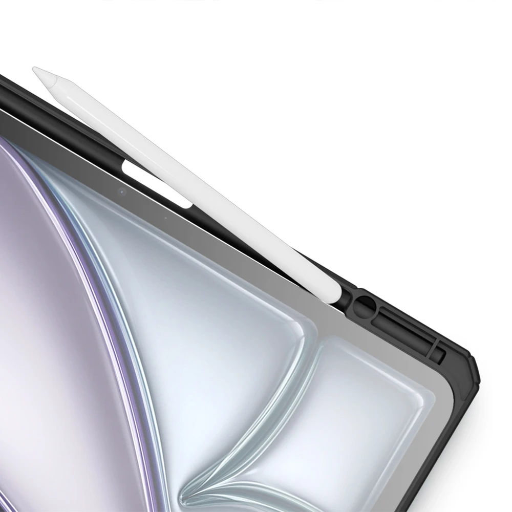 Dux Ducis Toby atverčiamas su stoveliu Apple iPad Air 13" 2024 / iPad Pro 12.9" 2018-2022 - dėklas planšetiniam kompiuteriui juodos spalvos