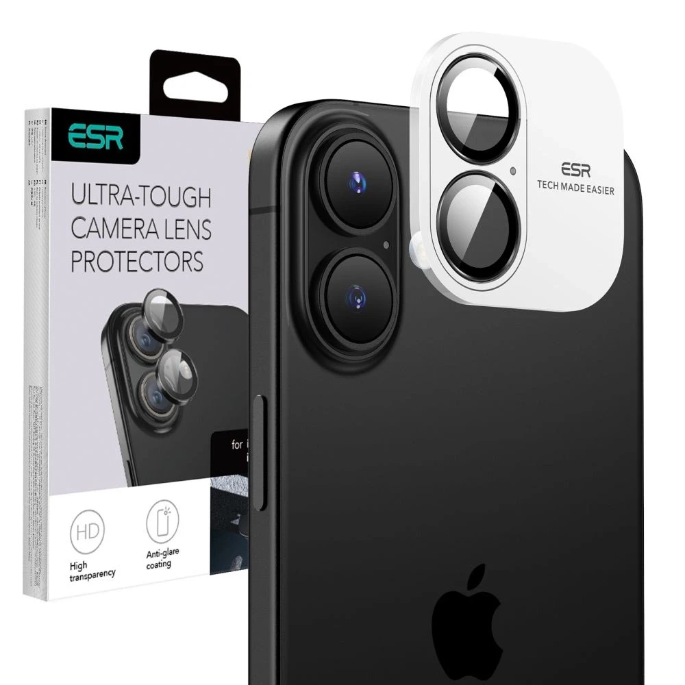 Apsauginis stiklas kamerai Apple iPhone 16 / Apple iPhone 16 Plus ESR Armorite kameros apsauga juodas