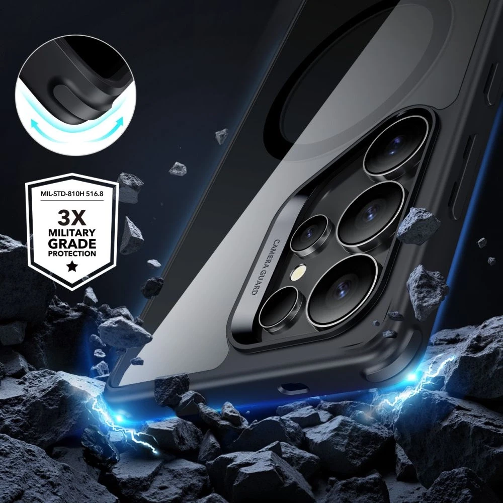 Dėklas ESR Classic Hybrid HaloLock Magsafe do Galaxy S25 Ultra permatomas juoda