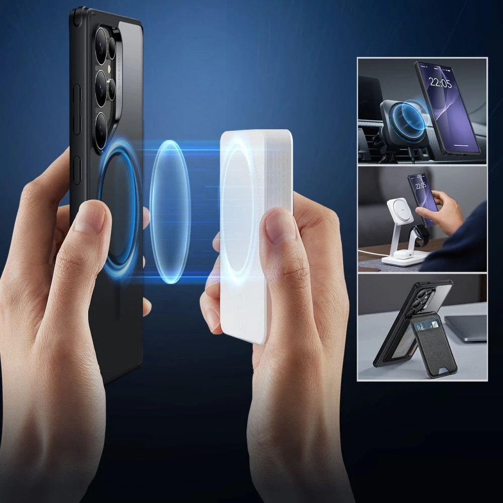 Dėklas ESR Classic Hybrid HaloLock Magsafe do Galaxy S25 Ultra permatomas juoda