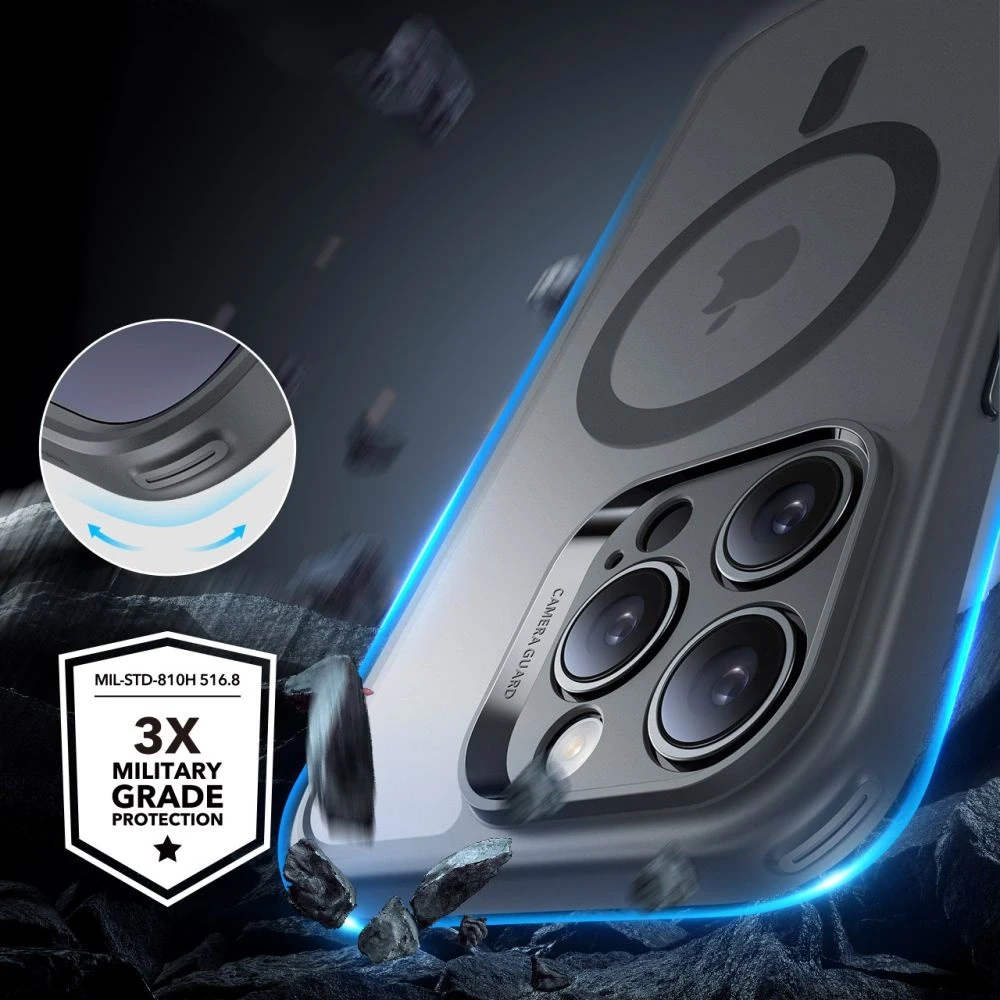 ESR Classic Pro Set Halolock MagSafe dėklas, skirtas iPhone 16 Pro Max – pilkas