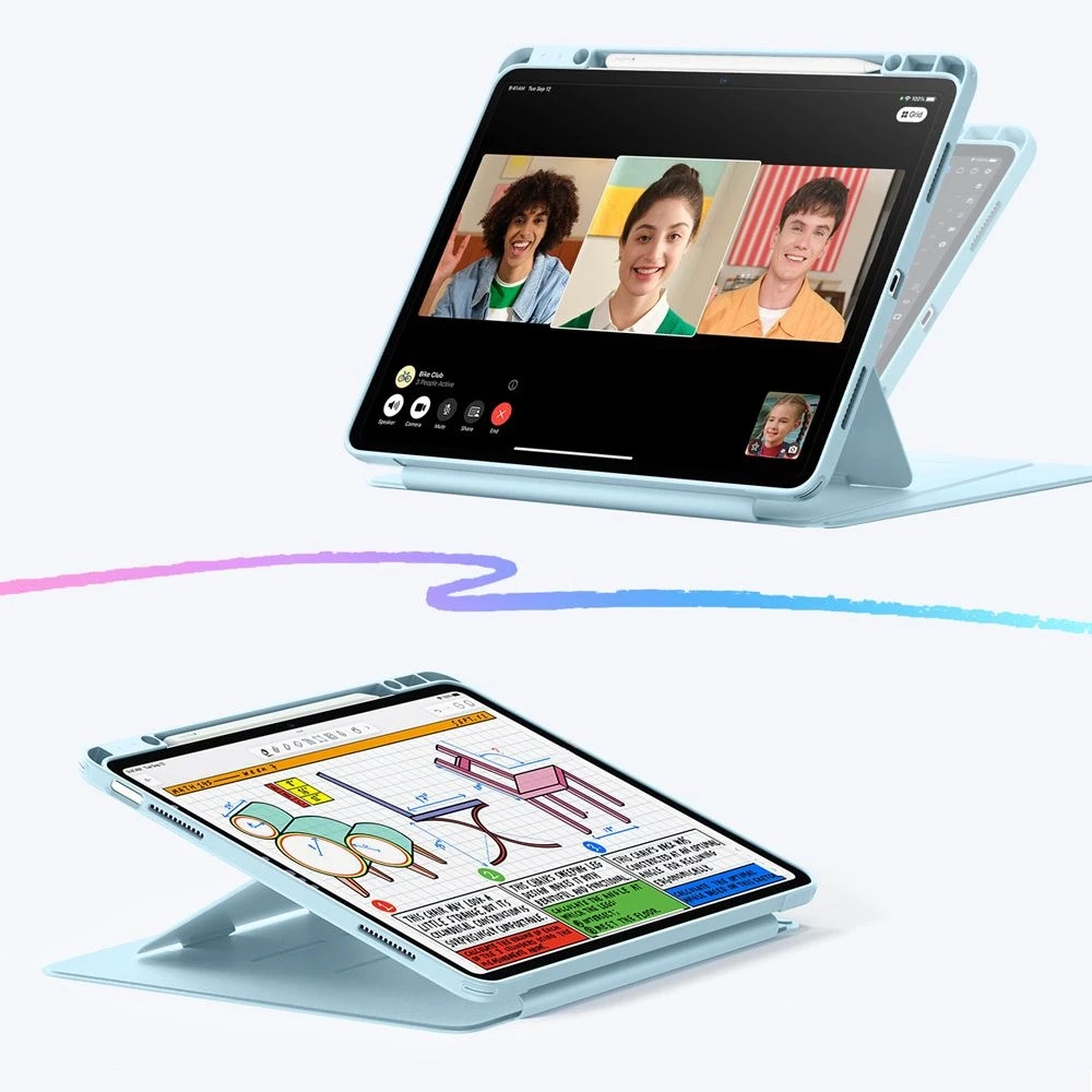 ESR atverčiamas hibridinis dėklas, skirtas iPad Air 13" (2024/2025/2026) - Mėlyna