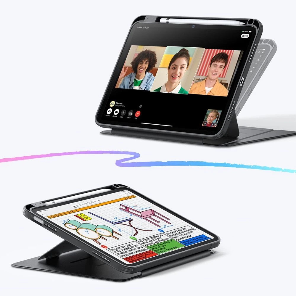 ESR atverčiamas hibridinis dėklas, skirtas iPad 10.9" 2022 (10 kartos) / 11" 2025 (11 kartos) - Juodas