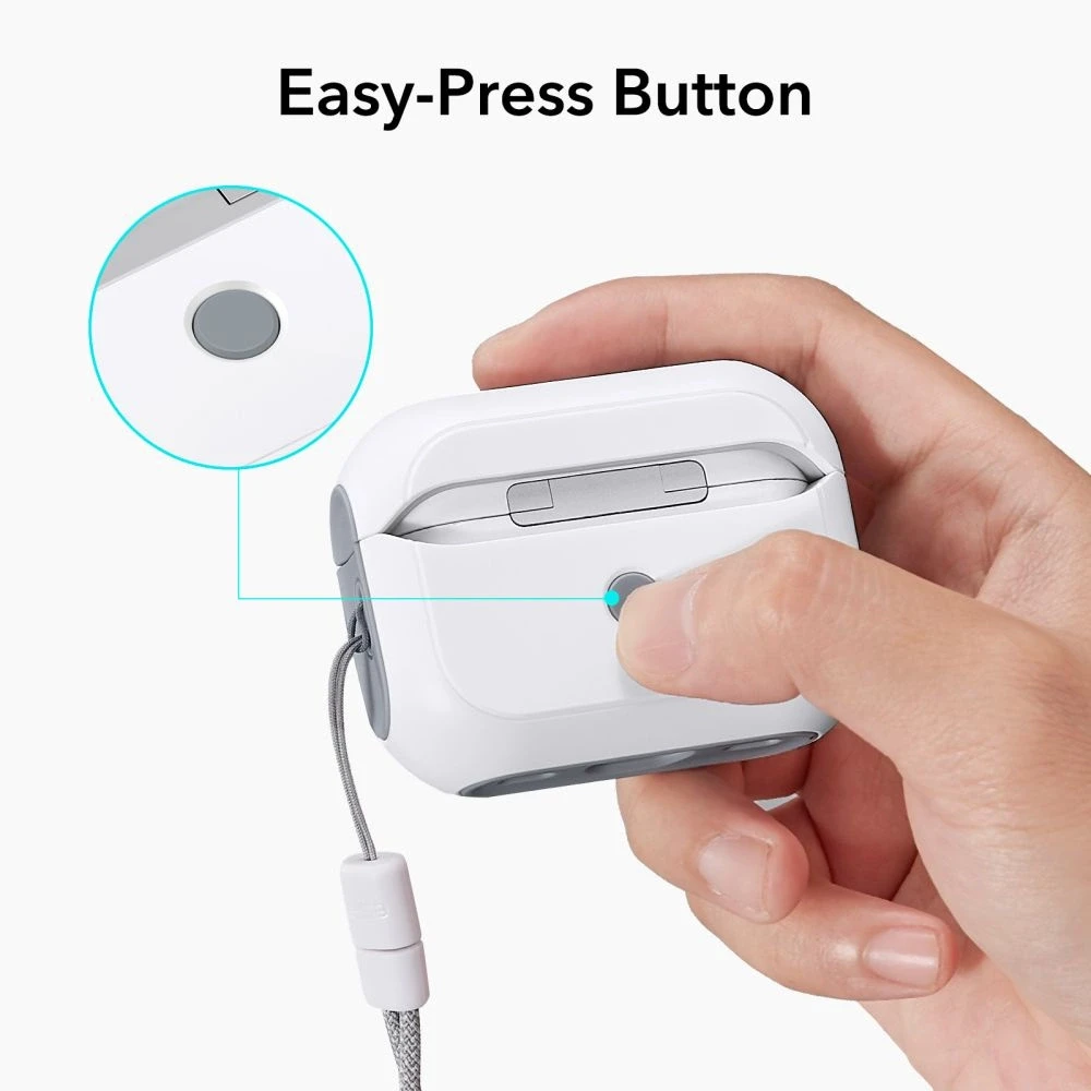 Dėklas ESR Orbit Hybrid, skirtas AirPods Pro, Magsafe (baltas)