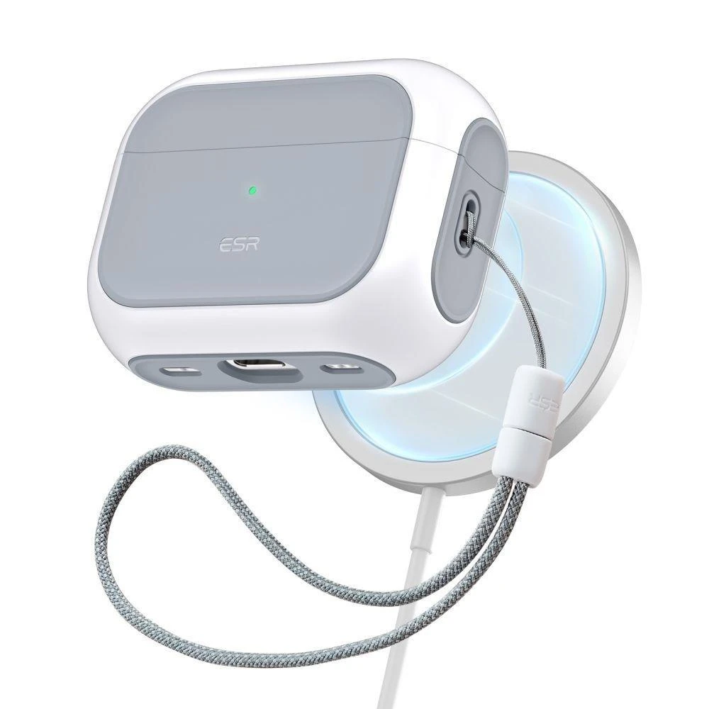 Dėklas ESR Orbit Hybrid, skirtas AirPods Pro, Magsafe (baltas)