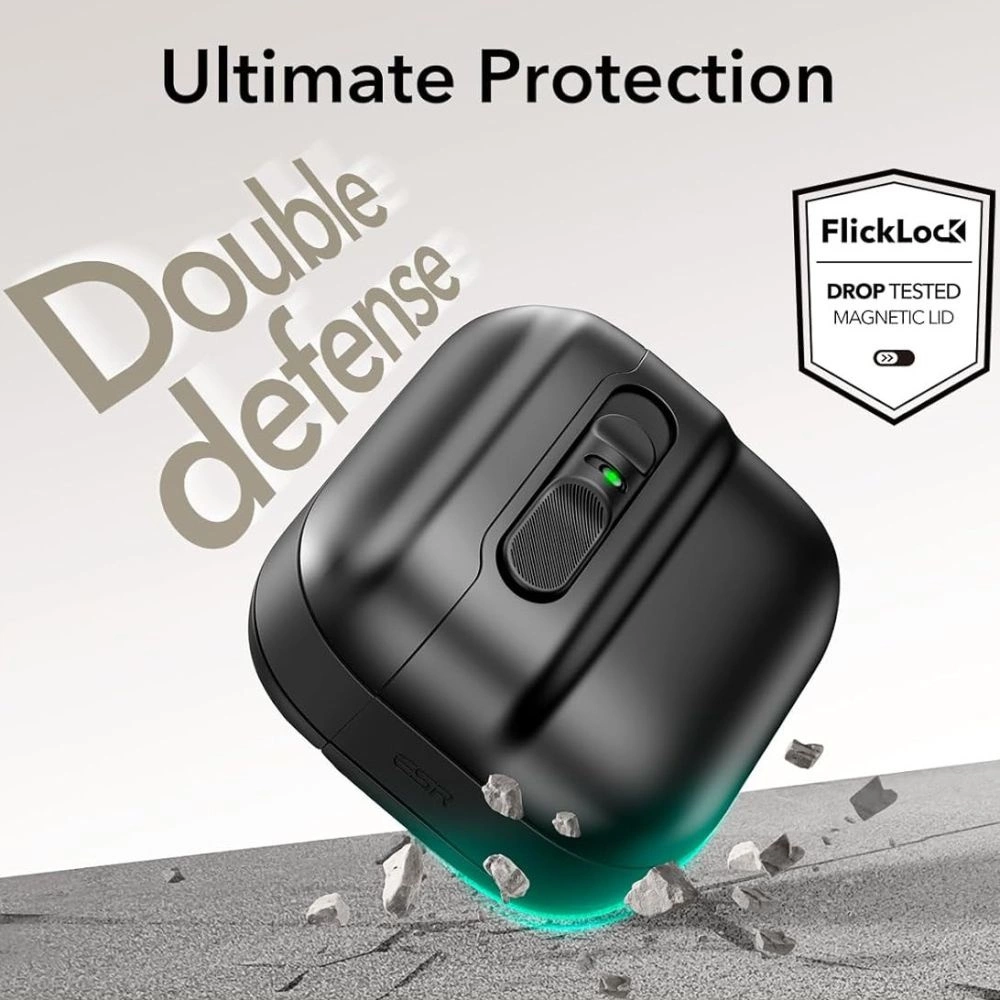 Apple AirPods 4 ESR Pulse Halolock Magsafe dėklas jūsų ausinėms juodos spalvos