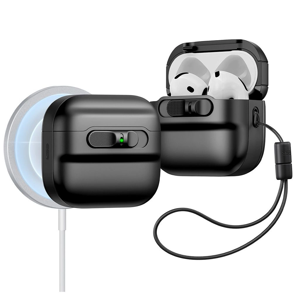 Apple AirPods 4 ESR Pulse Halolock Magsafe dėklas jūsų ausinėms juodos spalvos