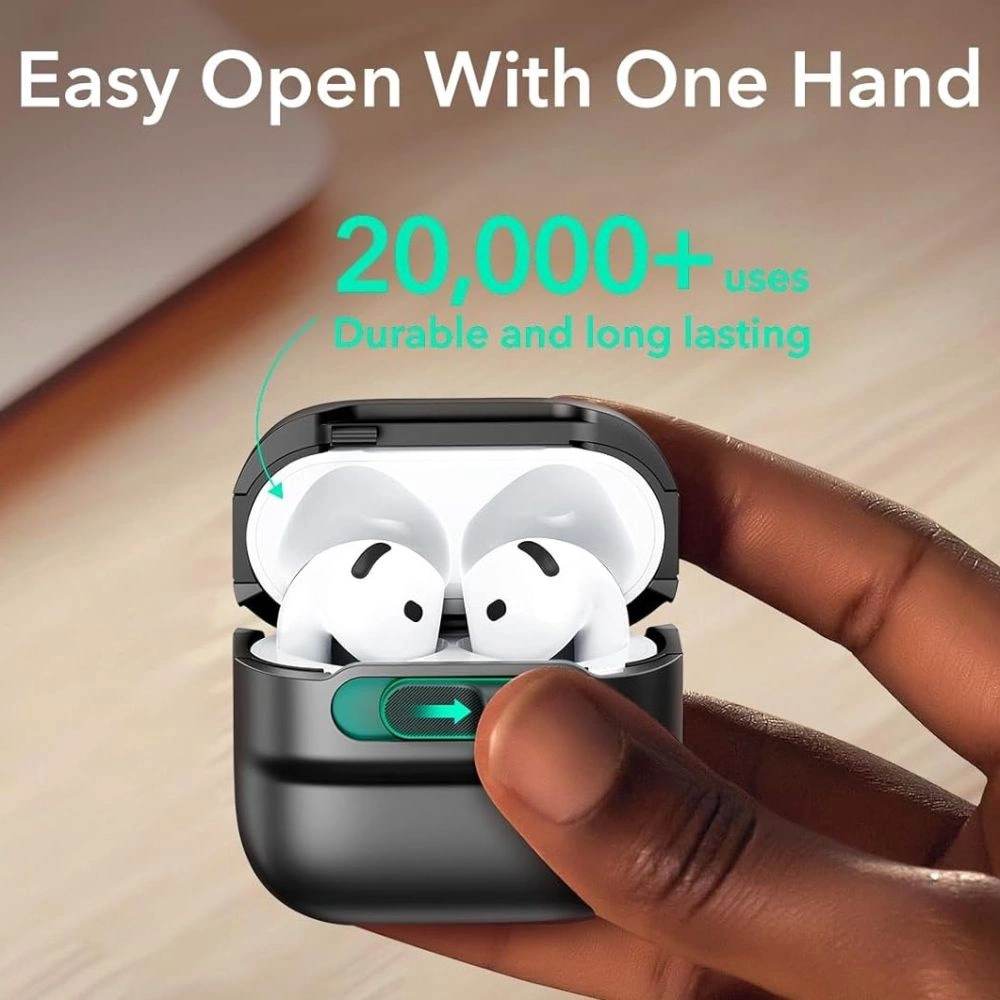 Apple AirPods 4 ESR Pulse Halolock Magsafe dėklas jūsų ausinėms juodos spalvos