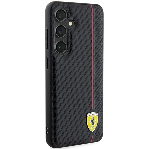 Ferrari FEHCS24MN3DUR S24+ S926 juodos spalvos kietas dėklas Carbon Printed Line