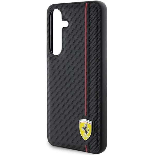 Ferrari FEHCS24MN3DUR S24+ S926 juodos spalvos kietas dėklas Carbon Printed Line