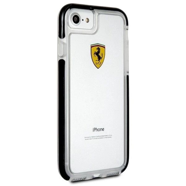 FERRARI kietas dėklas FEGLHCP7BK IPHONE 7 / 8 TRANSPARENT