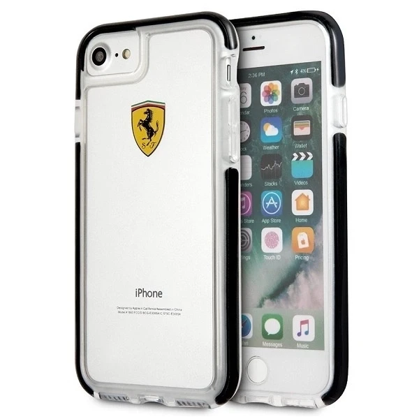 FERRARI kietas dėklas FEGLHCP7BK IPHONE 7 / 8 TRANSPARENT