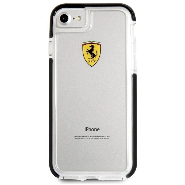 FERRARI kietas dėklas FEGLHCP7BK IPHONE 7 / 8 TRANSPARENT