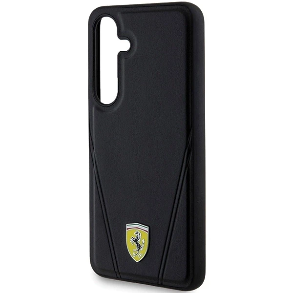 Ferrari FEHMS24SP3BAK S24 S921 juodos spalvos kietas dėklas Hot Stamp V Lines MagSafe