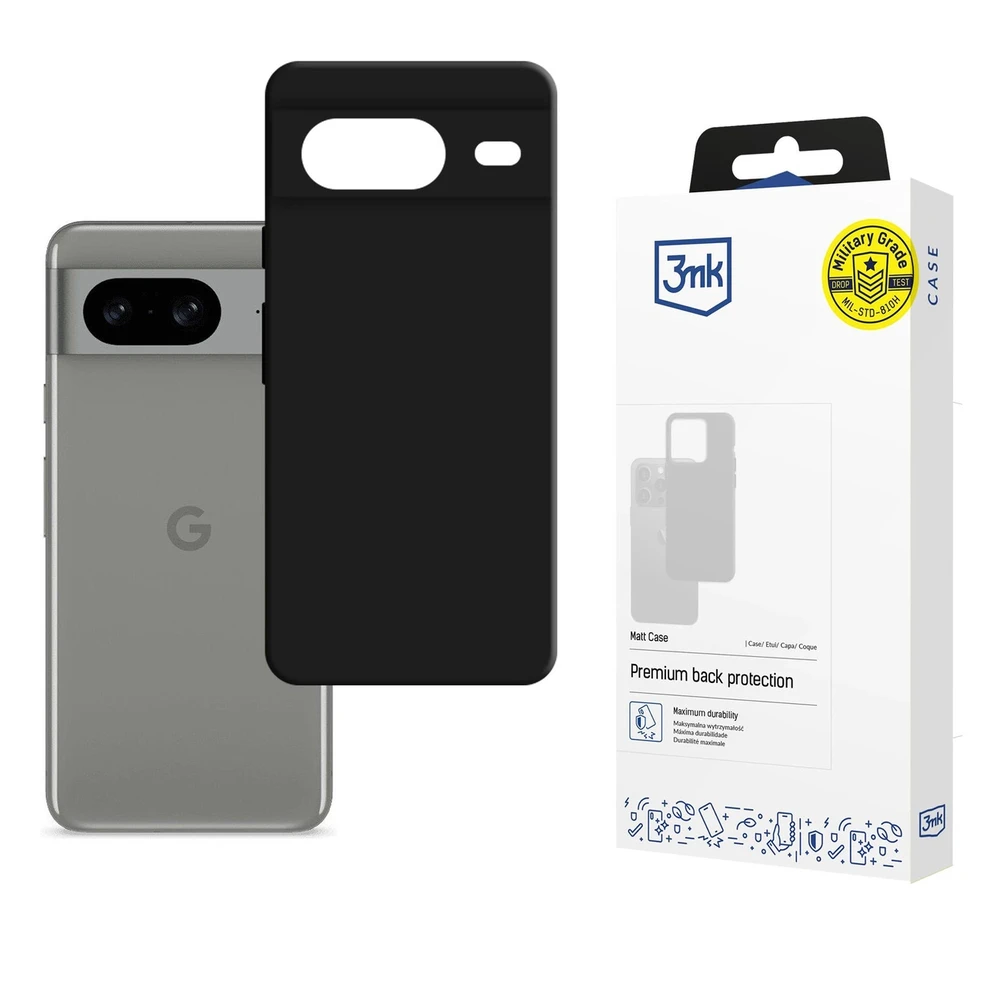 3Mk Protection Google Pixel 8 5G - 3mk Matt dėklas telefonui juodos spalvos