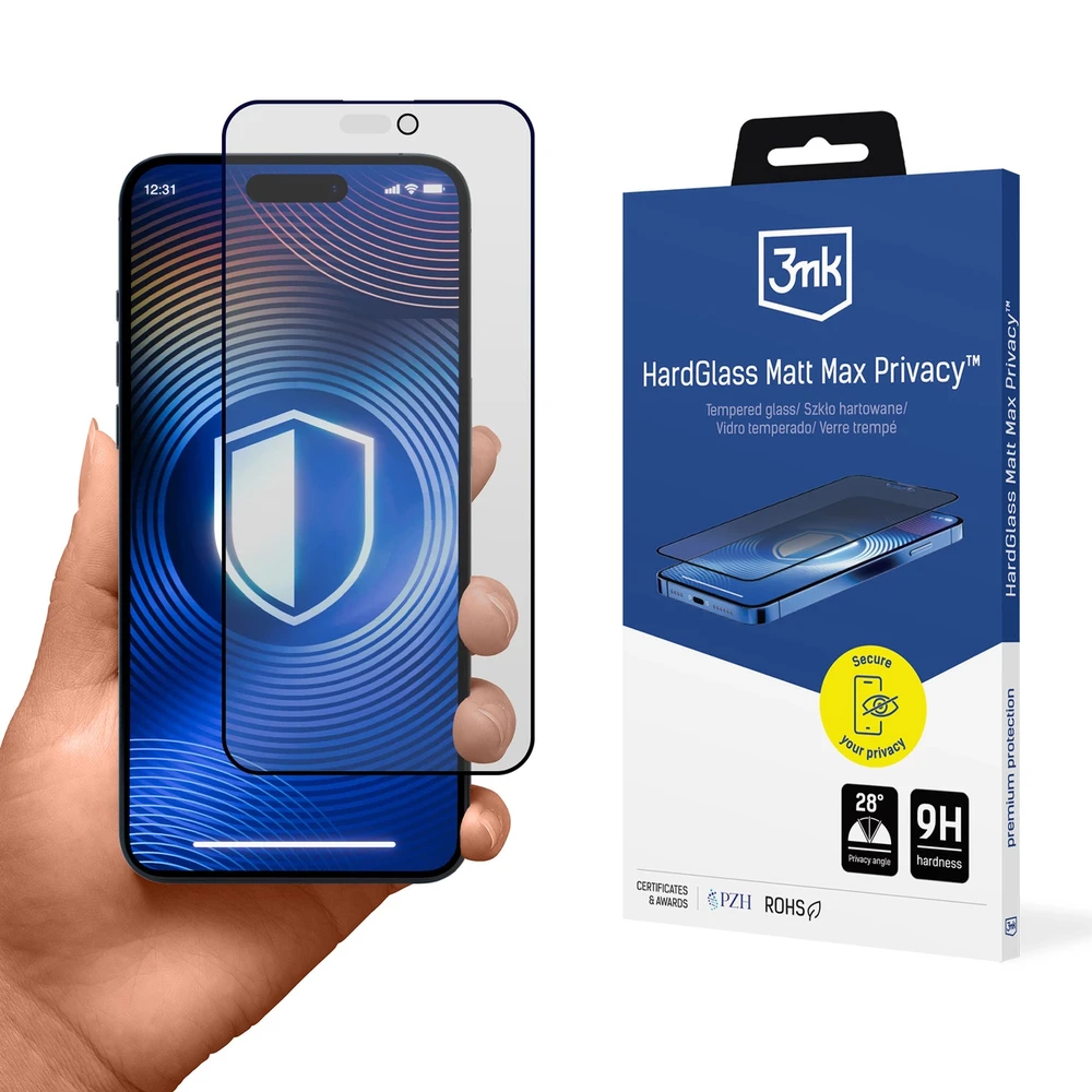 3mk HardGlass Matt Max Privacy - Matte Apsauginis stiklas with Privacy Filter skirtas iPhone 16 Pro Max