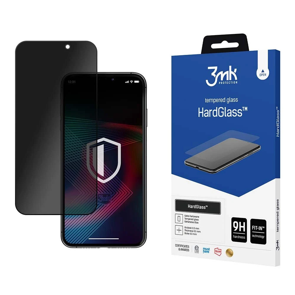 Apsauginis stiklas Apple iPhone 14 Pro 9H Privacy Anti Spy Series 3mk HardGlass Max Privacy